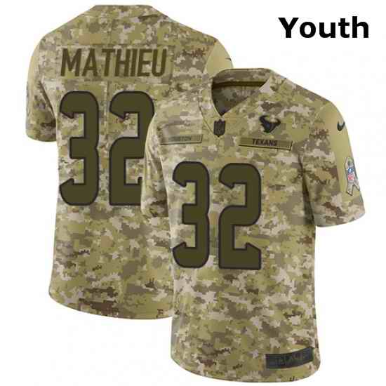 Youth Nike Houston Texans 32 Tyrann Mathieu Limited Camo 2018 Salute to Service NFL Jersey